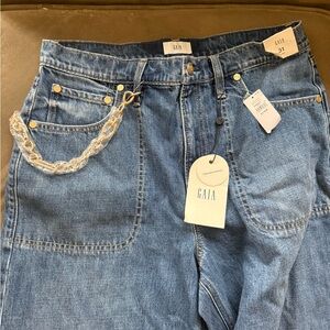 Cult GAIA for Gap Classic Blue Denim Jeans with chain